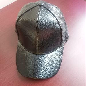 ASOS Leather Croc Baseball Cap Unisex